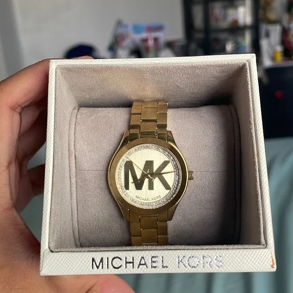 Michael Kors Accessories Mini Slim Runway Ladies Gold Tone